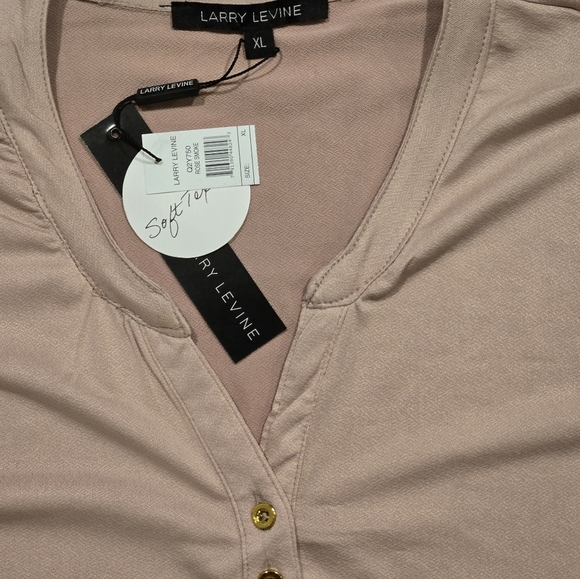 NWT Larry Levine Pink Button-Down Top - Picture 5 of 7